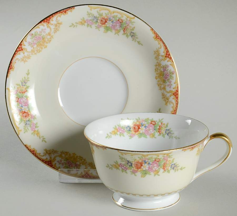 Mystery #209 Footed Cup & Saucer Set by Noritake-1