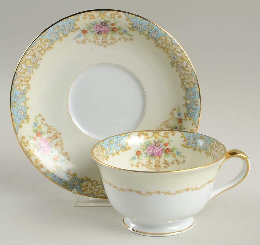 Mystery #234 Footed Cup & Saucer Set by Noritake-1