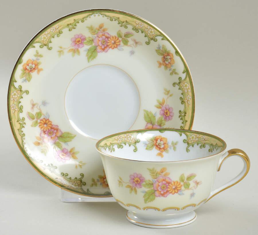 Mystery #235 Footed Cup & Saucer Set by Noritake-1