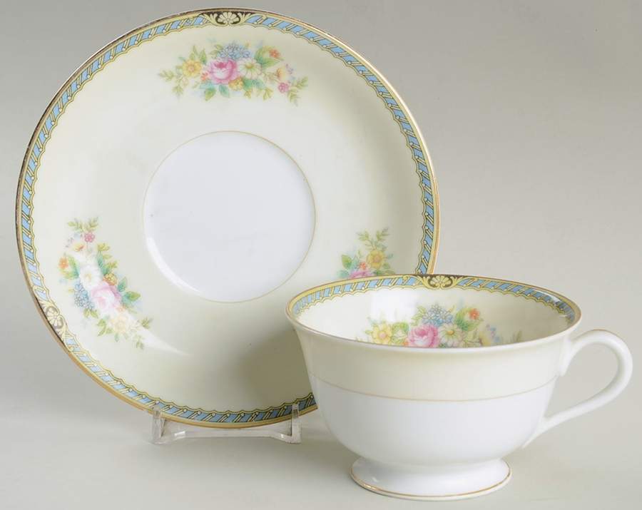 Mystery #27 Footed Cup & Saucer Set by Noritake-1