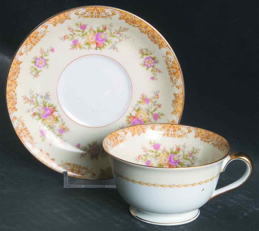 Mystery #33 Footed Cup & Saucer Set by Noritake-1