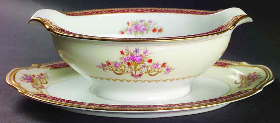 Mystery #36 Gravy Boat with Attached Underplate by Noritake-1
