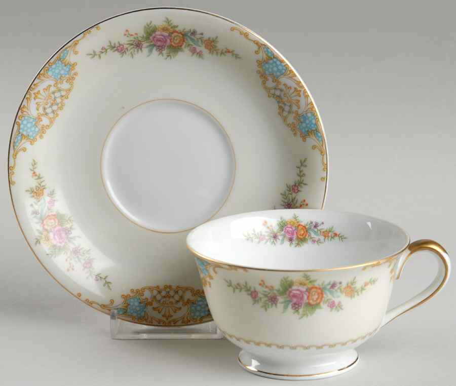 Mystery #37 Footed Cup & Saucer Set by Noritake-1