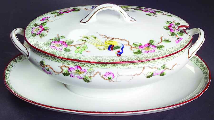 Mystery #40 Gravy Boat w/Attached Underplate & Lid by Noritake-1