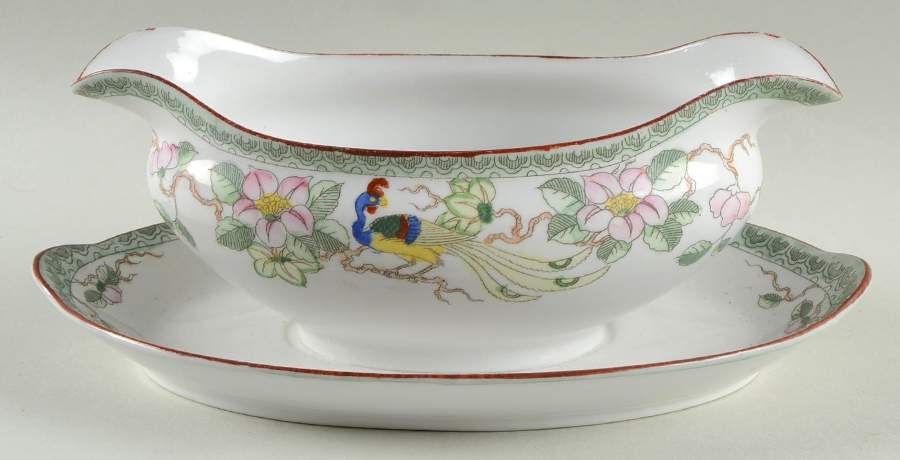 Mystery #40 Gravy Boat with Attached Underplate by Noritake-1
