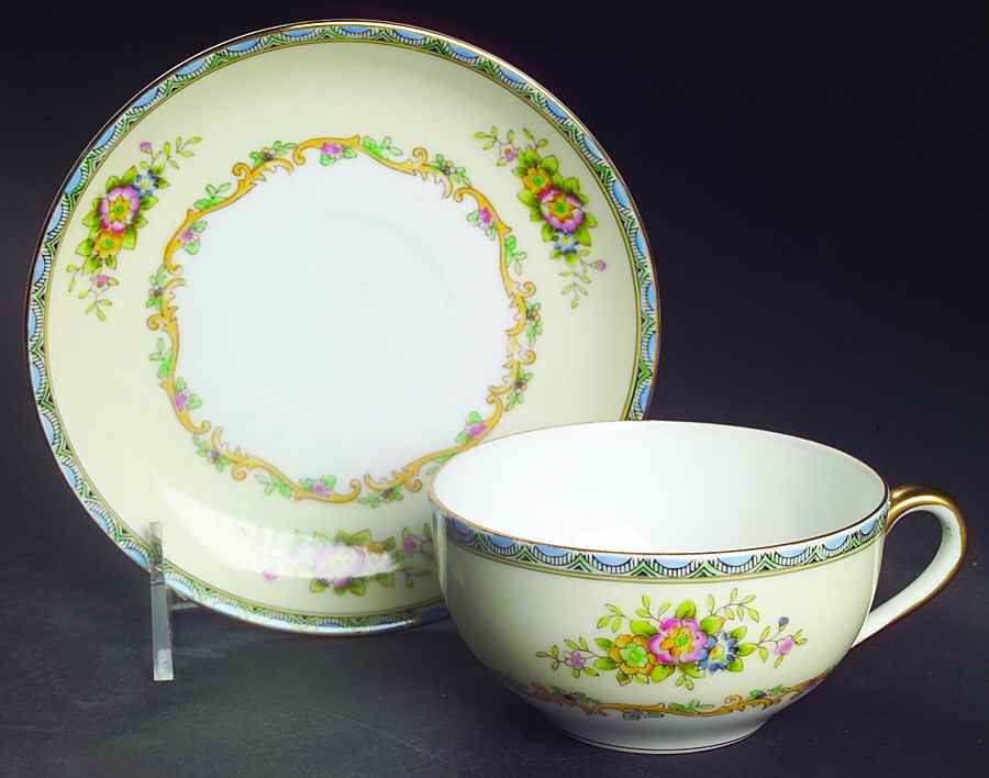 Mystery #42 Flat Cup & Saucer Set by Noritake-1