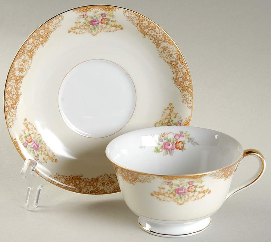 Mystery #44 Footed Cup & Saucer Set by Noritake-1
