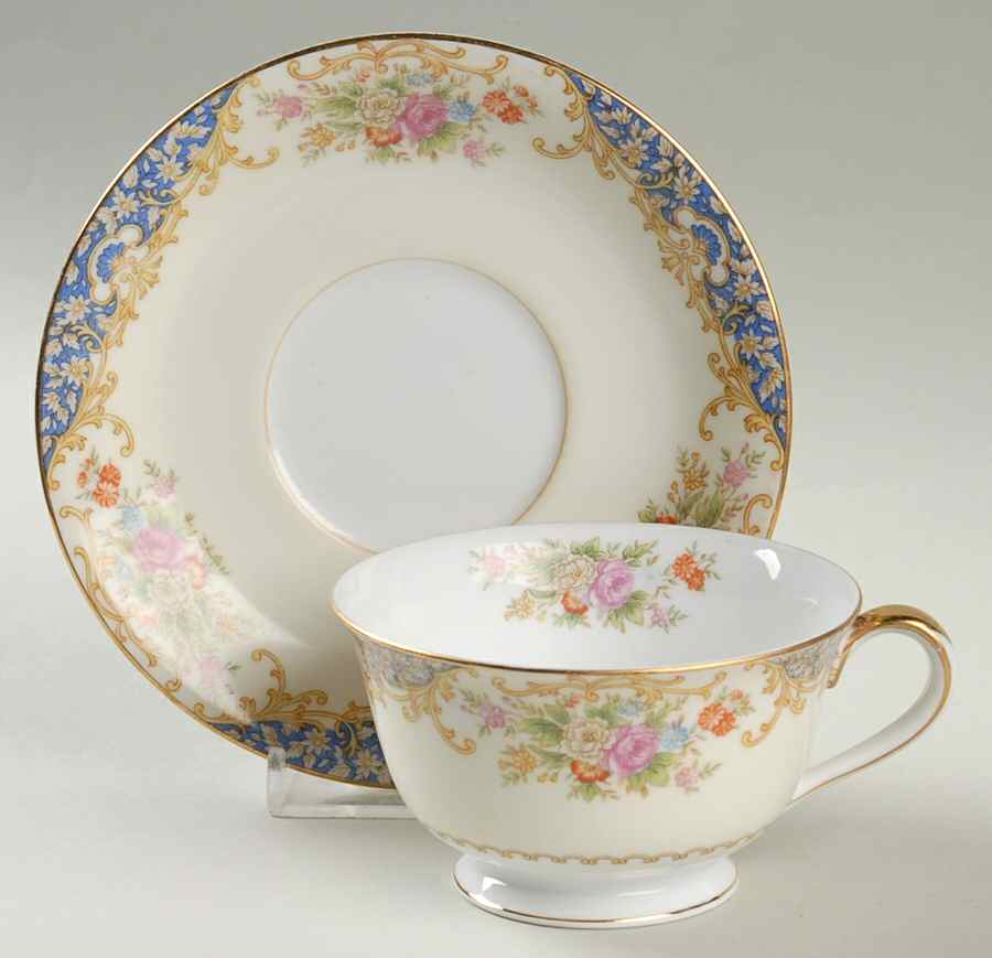 Mystery #45 Footed Cup & Saucer Set by Noritake-1