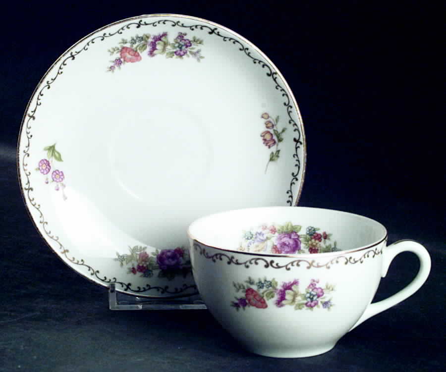 Mystery #48 Flat Cup & Saucer Set by Noritake-1
