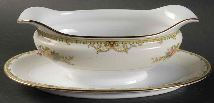 Mystery #50 Gravy Boat with Attached Underplate by Noritake-1