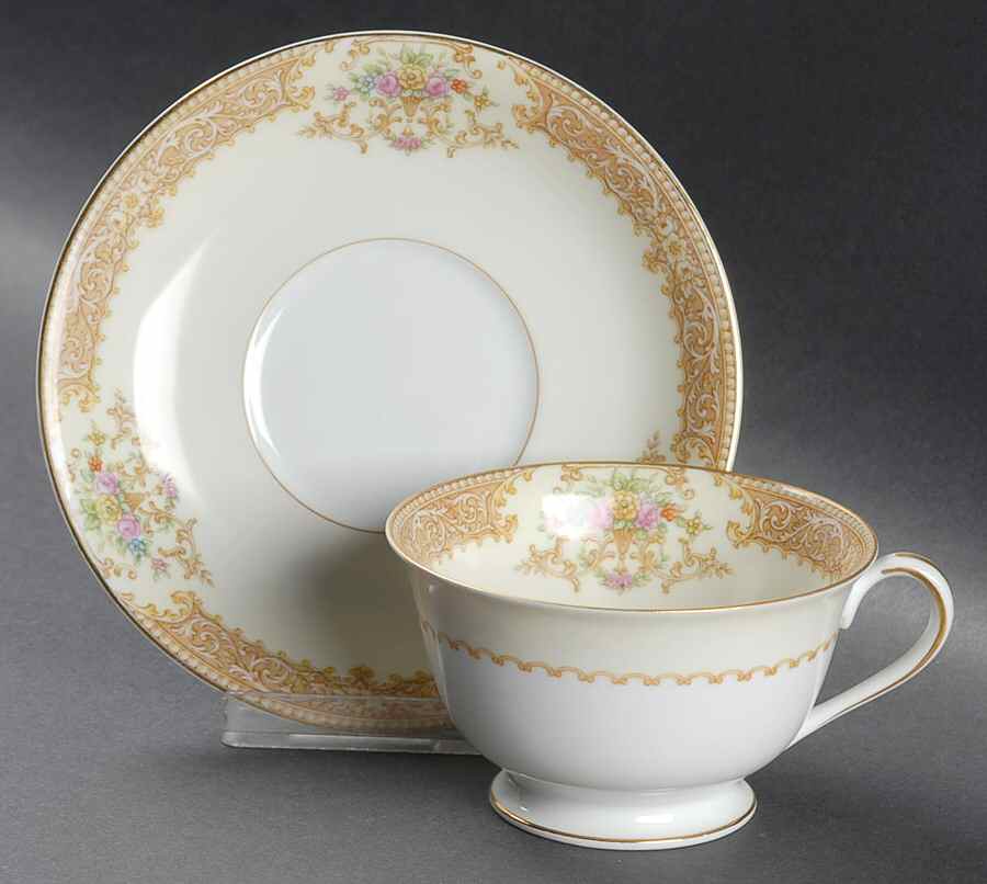 Mystery #55 Footed Cup & Saucer Set by Noritake-1