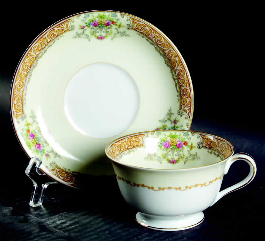 Mystery #56 Footed Cup & Saucer Set by Noritake-1