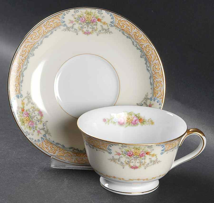 Mystery #56 Footed Cup & Saucer Set by Noritake-1