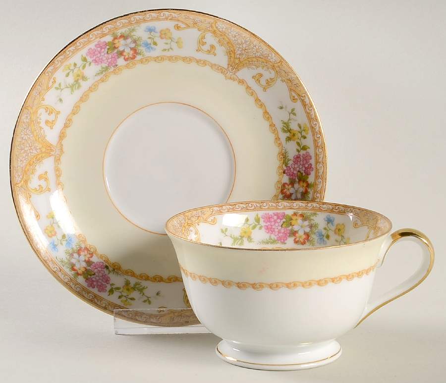 Mystery #57 Footed Cup & Saucer Set by Noritake-1