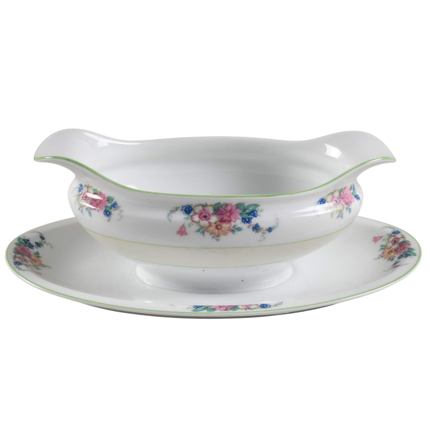 Mystery #59 Gravy Boat with Attached Underplate by Noritake-1