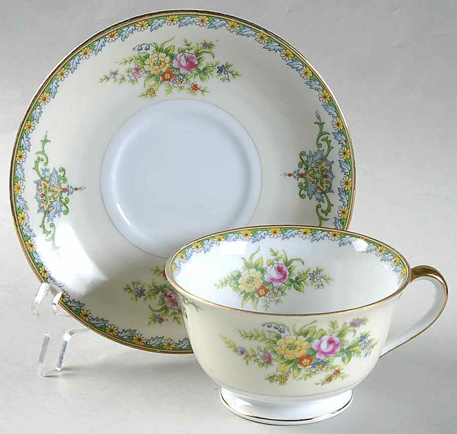 Mystery #6 Footed Cup & Saucer Set by Noritake-1