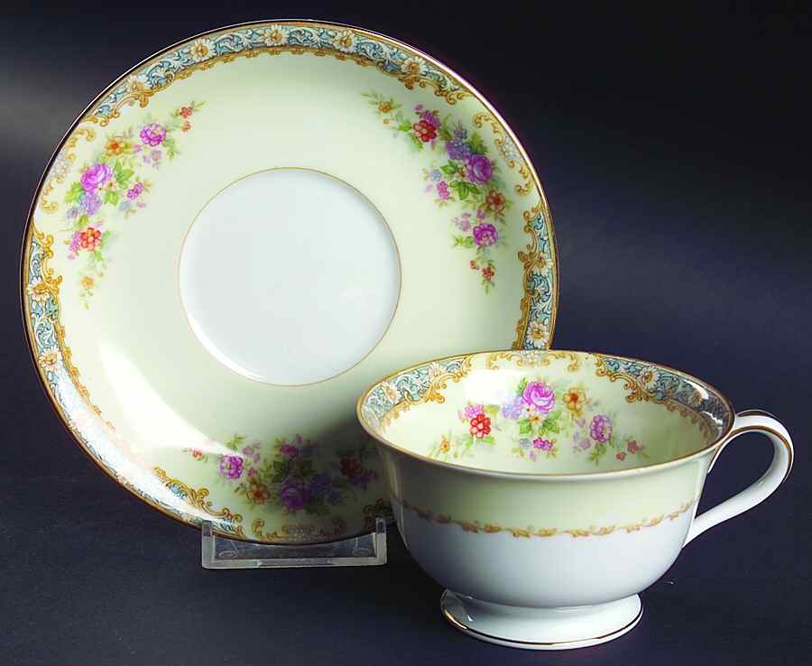 Mystery #7 Footed Cup & Saucer Set by Noritake-1
