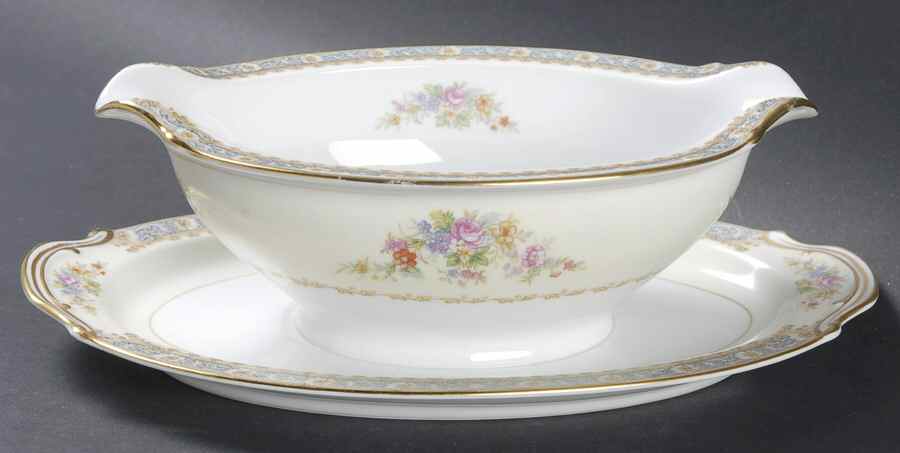 Mystery #7 Gravy Boat with Attached Underplate by Noritake-1