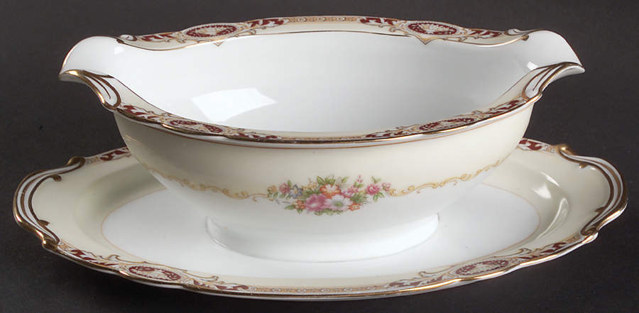 Mystery #71 Gravy Boat with Attached Underplate by Noritake-1