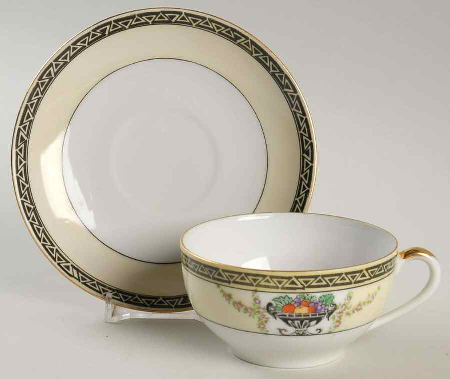 Mystery #80 Flat Cup & Saucer Set by Noritake-1