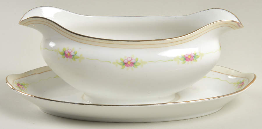 Mystery #84 Gravy Boat with Attached Underplate by Noritake-1