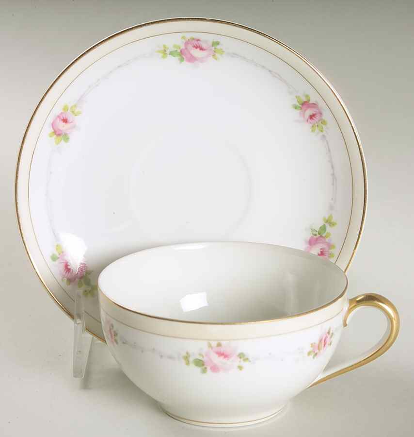 Mystery #84 Flat Cup & Saucer Set by Noritake-1