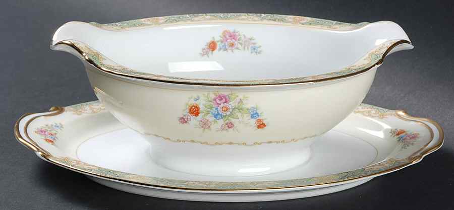N102 Gravy Boat with Attached Underplate by Noritake-1