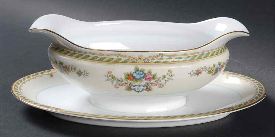 N104 Gravy Boat with Attached Underplate by Noritake-1