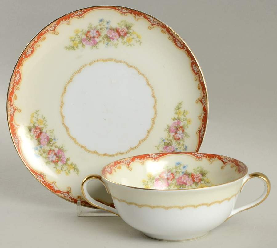 N106 Flat Cream Soup Bowl & Saucer Set by Noritake-1