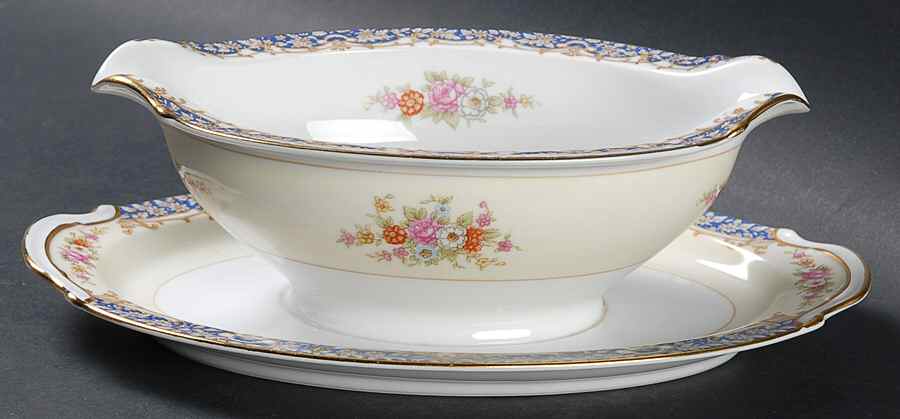 N114 Gravy Boat with Attached Underplate by Noritake-1