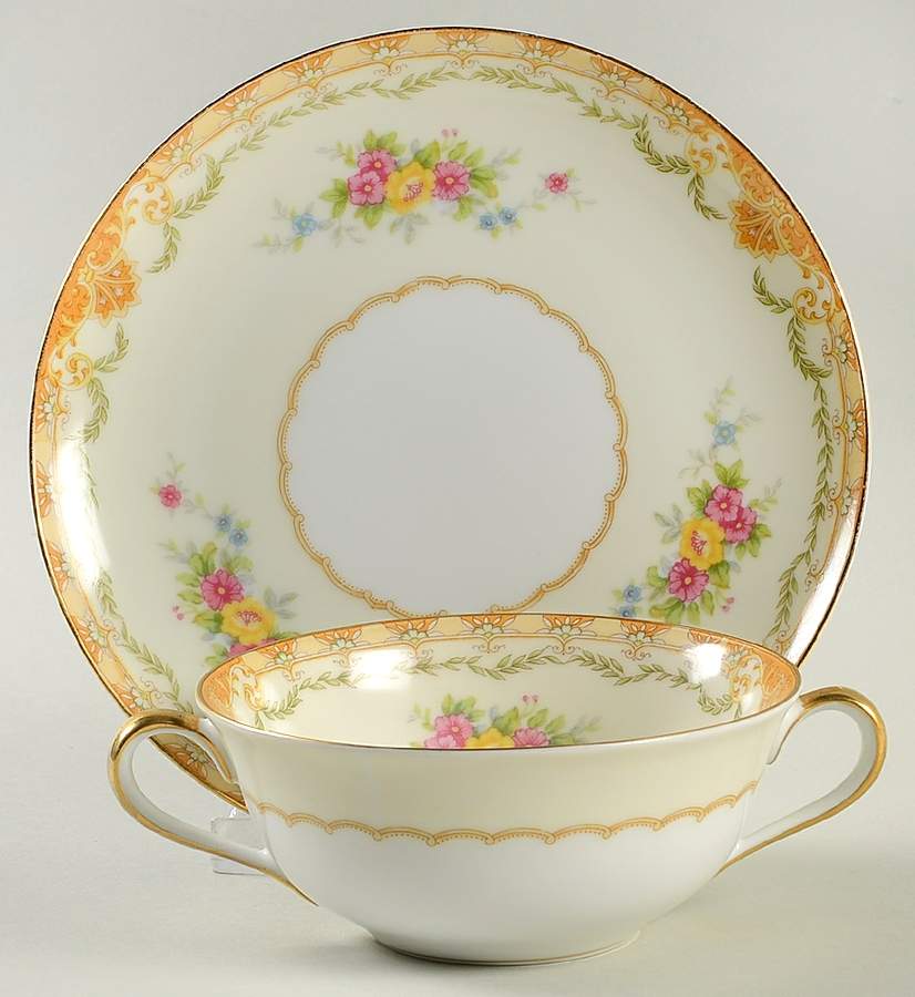 N119 Flat Cream Soup Bowl & Saucer Set by Noritake-1