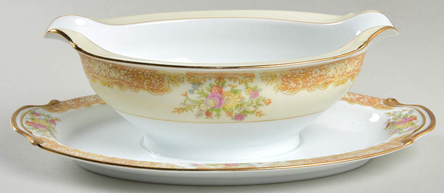 N123 Gravy Boat with Attached Underplate by Noritake-1