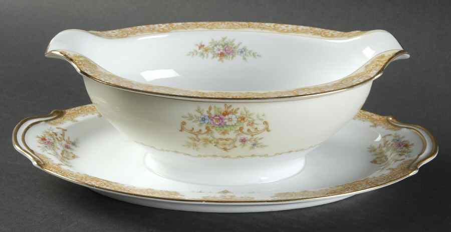 N127 Gravy Boat with Attached Underplate by Noritake-1
