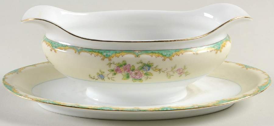 N13 Gravy Boat with Attached Underplate by Noritake-1