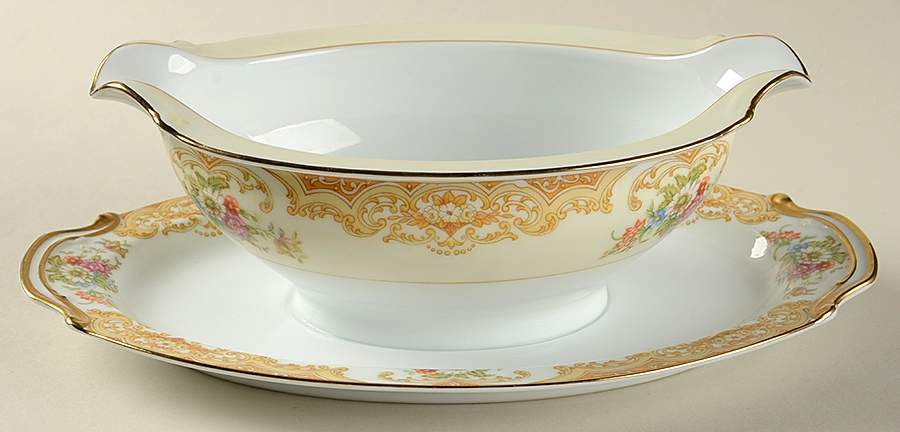 N134 Gravy Boat with Attached Underplate by Noritake-1