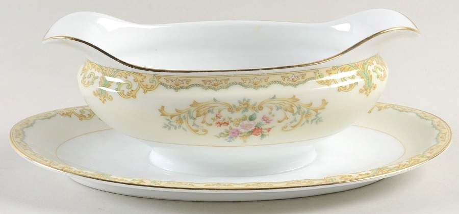 N136 Gravy Boat with Attached Underplate by Noritake-1