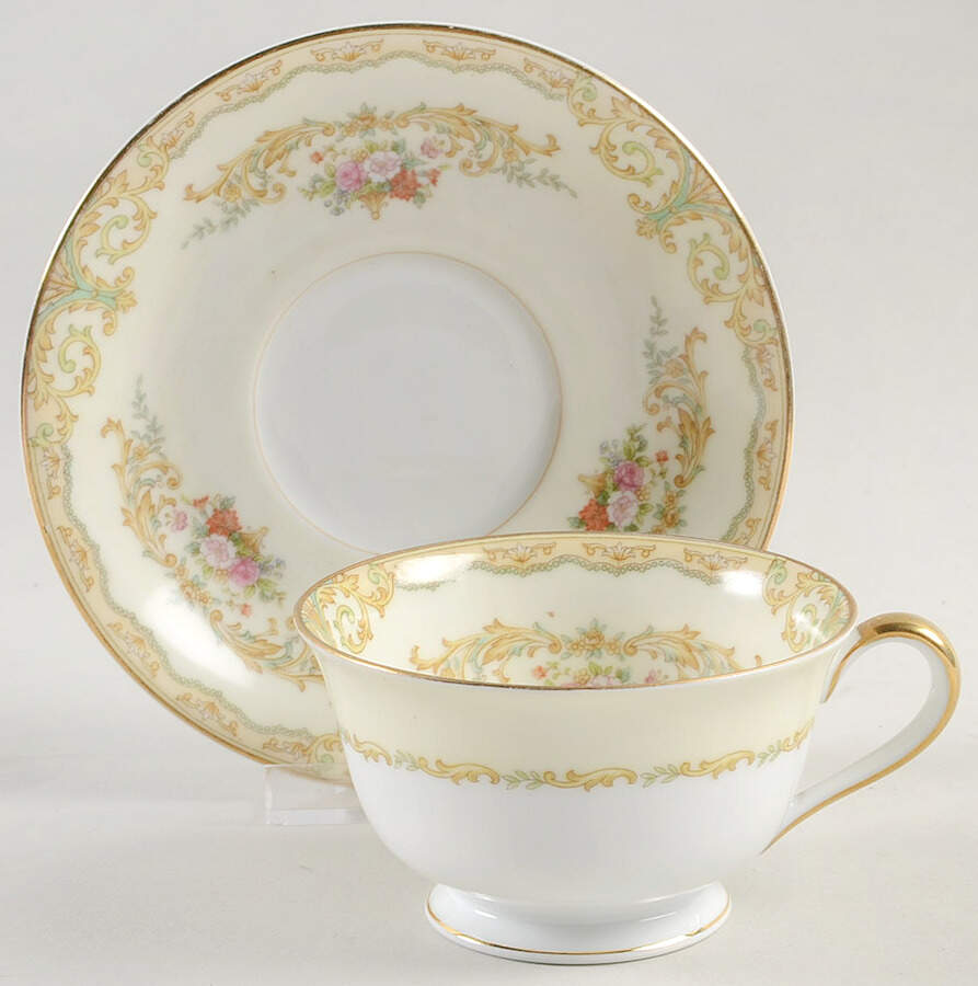 N136 Footed Cup & Saucer Set by Noritake-1