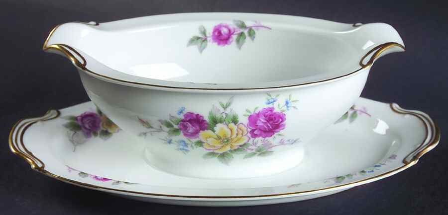 N141 Gravy Boat with Attached Underplate by Noritake-1