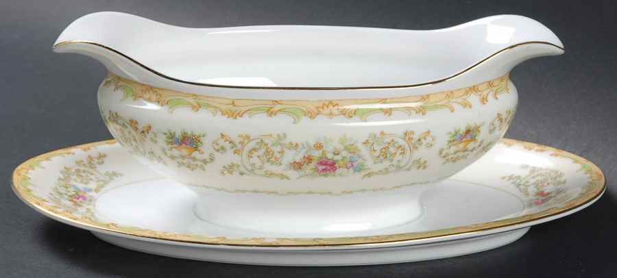 N149 Gravy Boat with Attached Underplate by Noritake-1