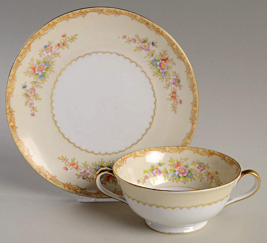 N150 Footed Cream Soup Bowl & Saucer Set by Noritake-1
