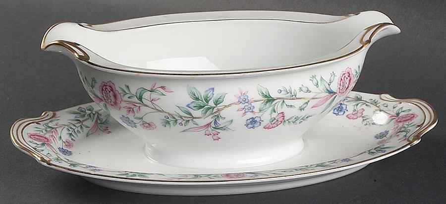 N167 Gravy Boat with Attached Underplate by Noritake-1