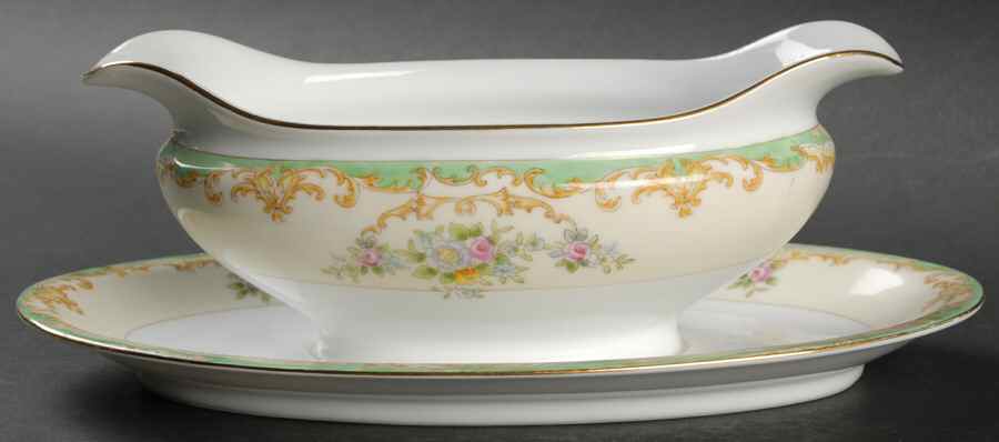 N17 Gravy Boat with Attached Underplate by Noritake-1