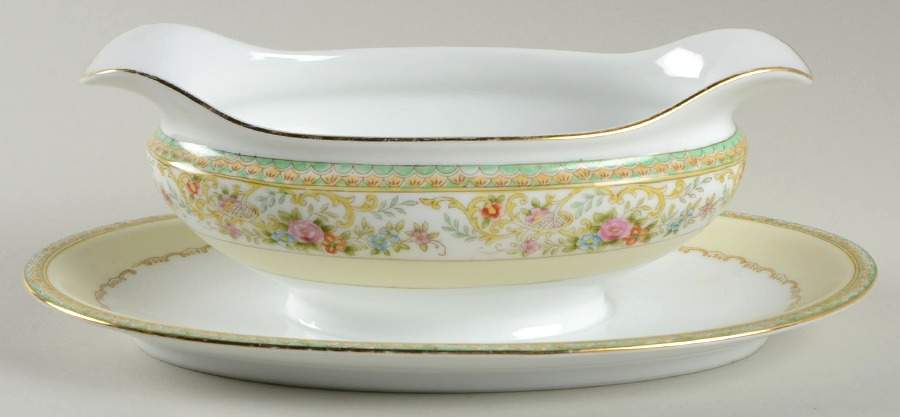 N174 Gravy Boat with Attached Underplate by Noritake-1