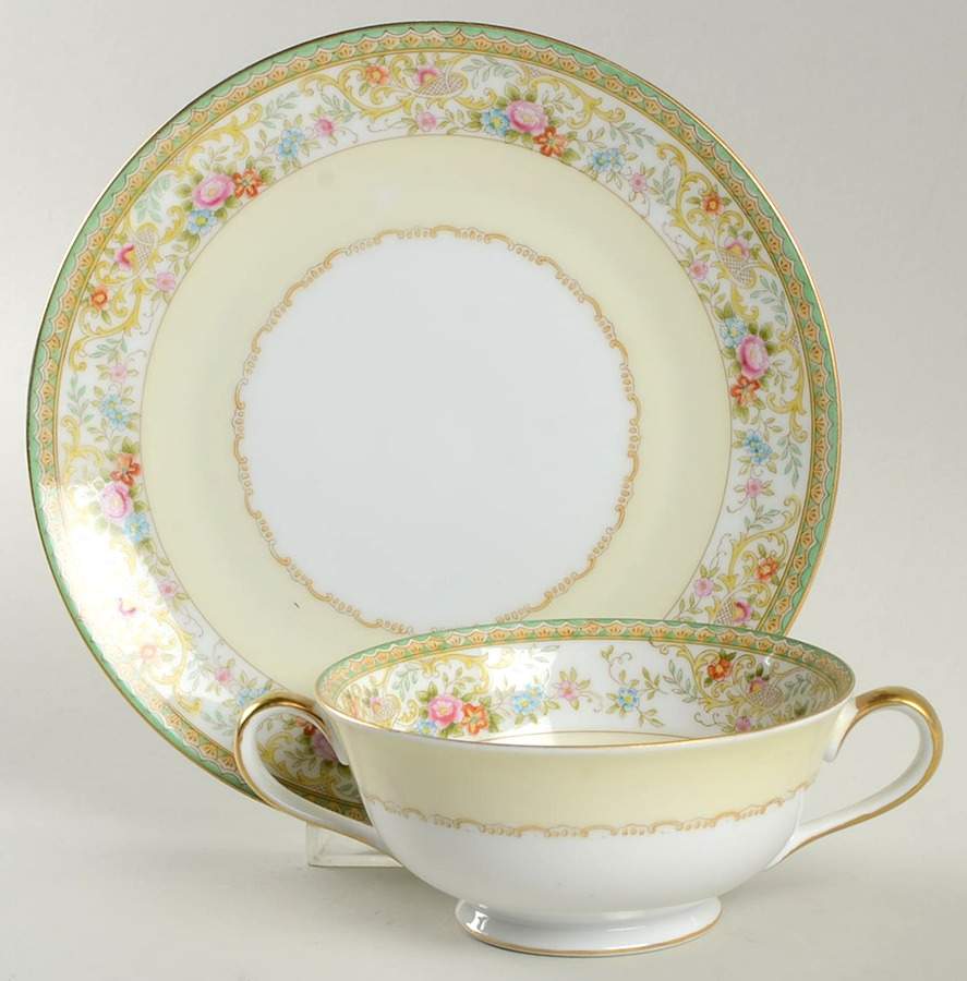 N174 Flat Cream Soup Bowl & Saucer Set by Noritake-1