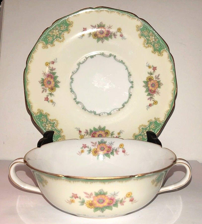 N176 Flat Cream Soup Bowl & Saucer Set by Noritake-1
