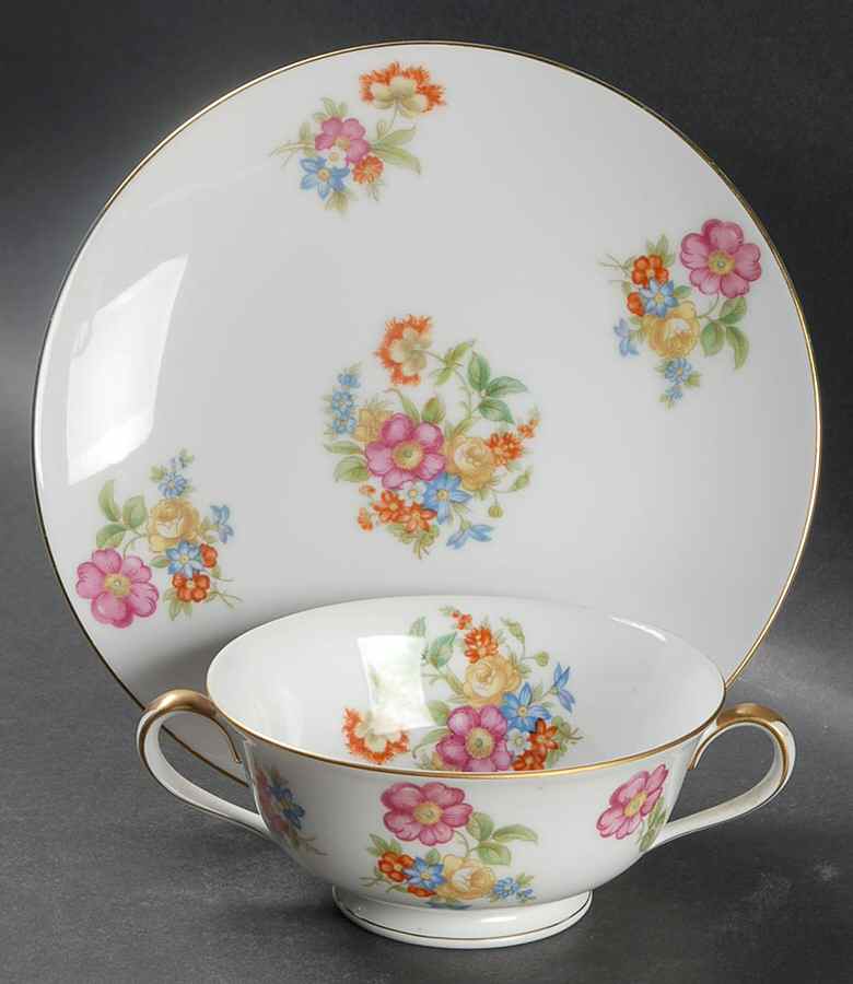 N178 Footed Cream Soup Bowl & Saucer Set by Noritake-1