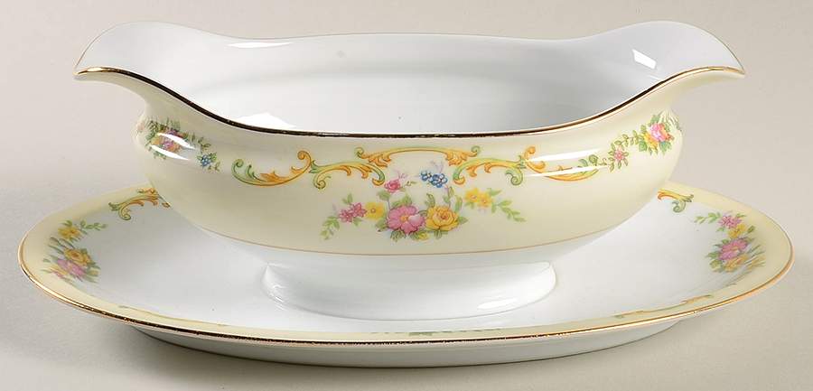 N189 Gravy Boat with Attached Underplate by Noritake-1