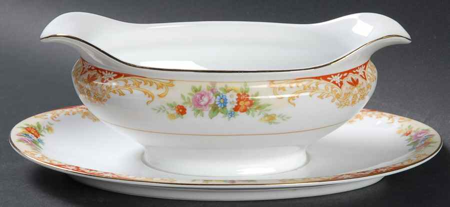 N191 Gravy Boat with Attached Underplate by Noritake-1