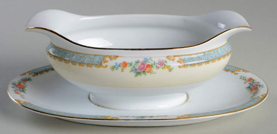 N193 Gravy Boat with Attached Underplate by Noritake-1