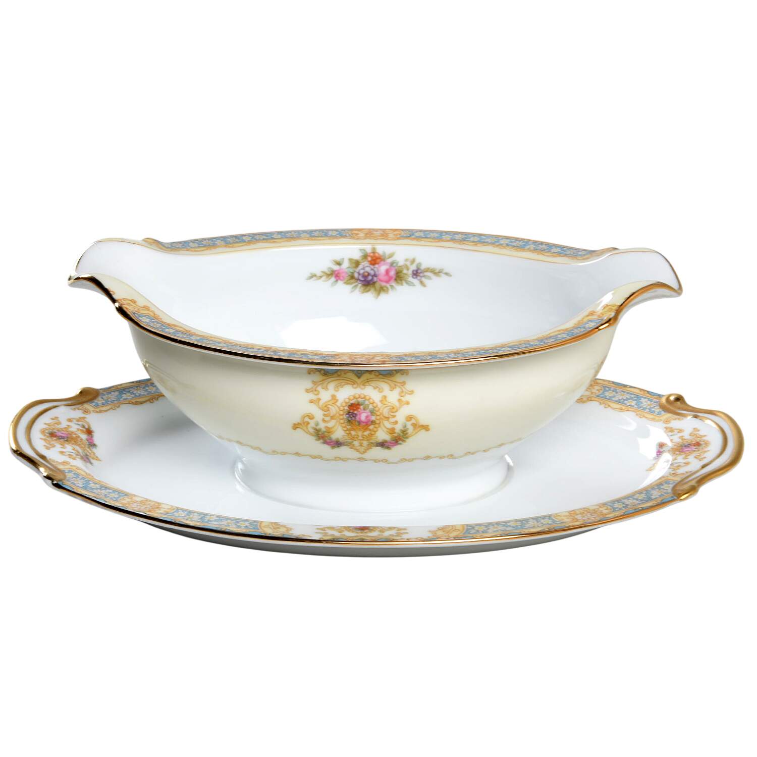 N194 Gravy Boat with Attached Underplate by Noritake-1